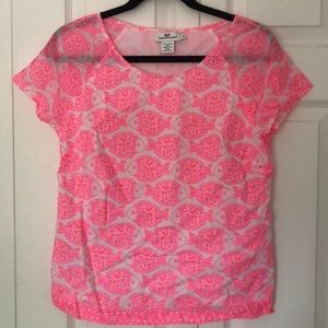 Vineyard Vines Pink Fish Top